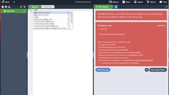 Writing a basic LaTeX document with overleaf (v2) смотреть онлайн