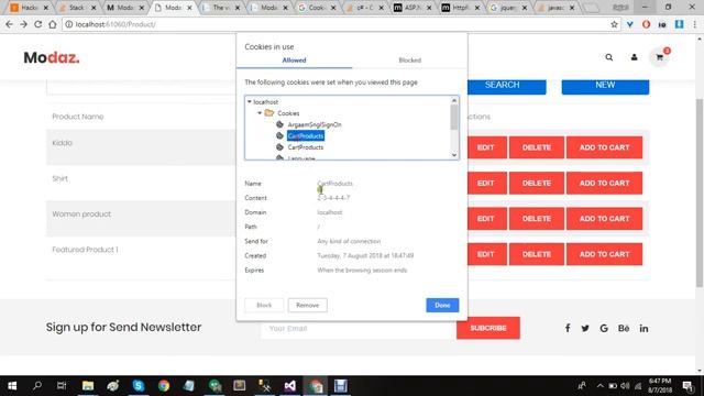 Add to Cart with Cookies in ASP .Net MVC - Session 8 смотреть онлайн