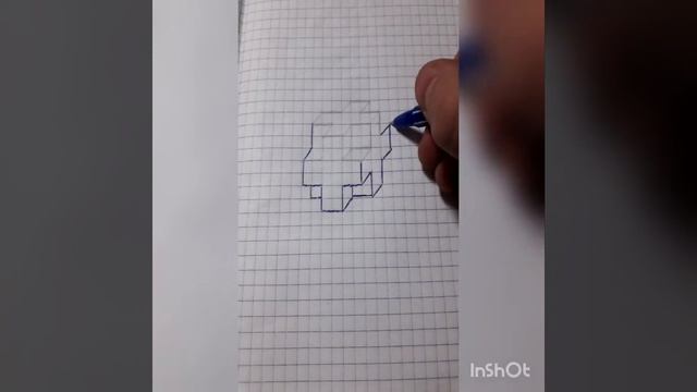 Как нарисовать объёмную фигуру по клеточкам.??? смотреть онлайн