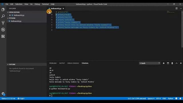 python tutorial in Hindi part 5 escape sequences and multipleline comments смотреть онлайн
