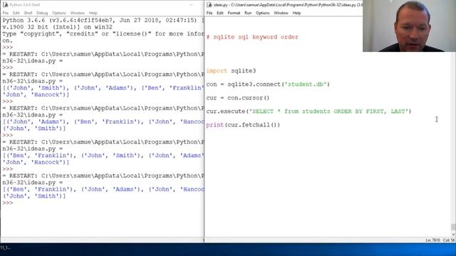 Python Basics Tutorial Sqlite SQL Keyword Order смотреть онлайн