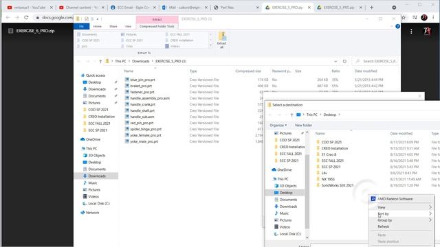 ZIP File Extraction (Creo E5 Assembly Parts Example) смотреть онлайн