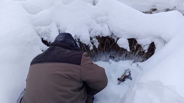 1 часть. Едем за водой на родник, мотобуксировщик по пухлому снегу. смотреть онлайн