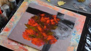 ЦВЕТЫ строительным шпателем/ Абстрактная картина для интерьера своими руками.