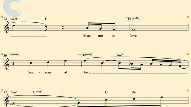 Violin - Seasons of Love - Rent - Sheet Music, Chords, & Vocals