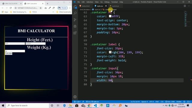 How to Make a BMI calculator with (HTML, CSS and JavaScript) with a beautiful UI. смотреть онлайн