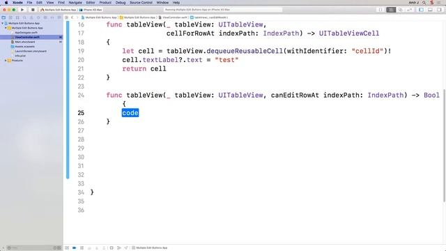 iOS SDK Table View with Multiple Edit Buttons смотреть онлайн