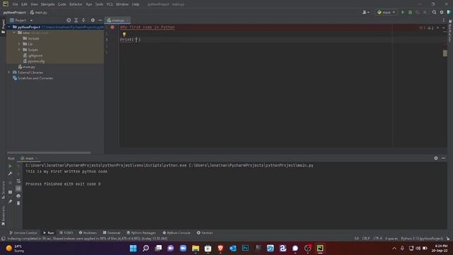 Print Hello world in Python смотреть онлайн