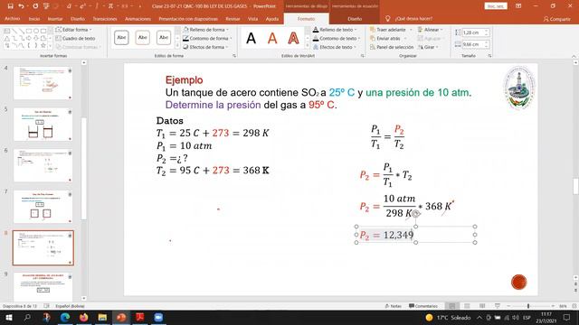 Clase 23-07-21 QMC-100 B6 "LEY DE LOS GASES" смотреть онлайн
