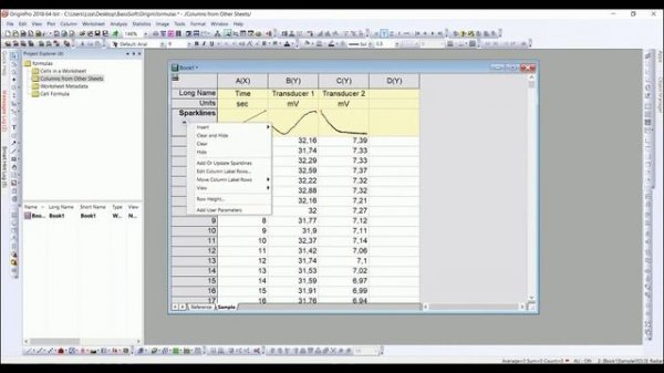 Формулы в Origin 2018 | Formulas in Origin 2018