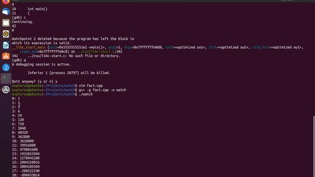 GDB. Точки наблюдения (watchpoints) смотреть онлайн