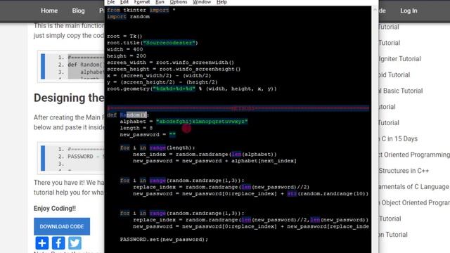 Creating a Simple Password Generator in Python Tutorial Demo смотреть онлайн