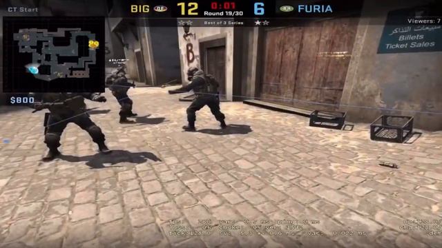 Баг на Mirage во время матча BIG — FURIA Esports. Оружие провалилось за текстуры карты смотреть онлайн