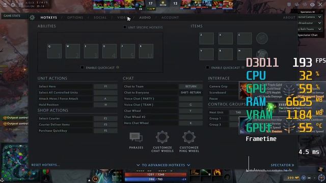 GeForce GTX 1660 ti -- Intel Core i5-10600KF -- Dota 2 FPS Test смотреть онлайн