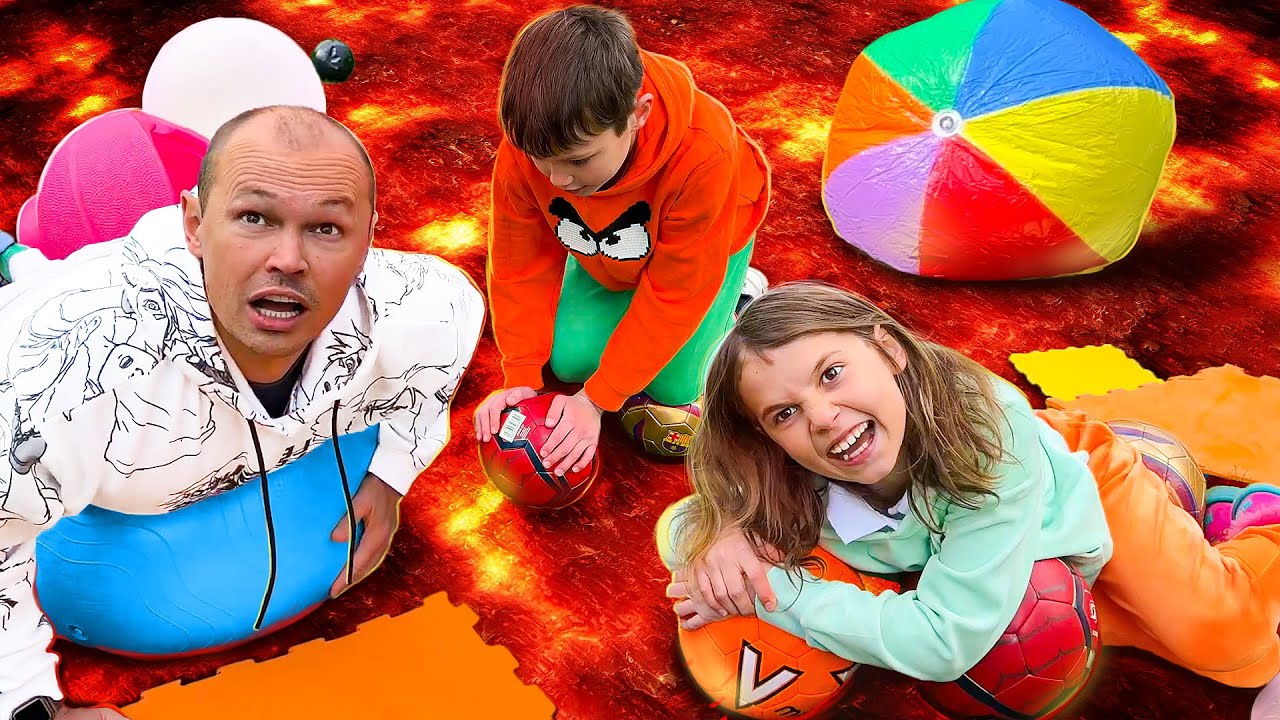 У Мистера Макса и Мисс Кэйти пол стал лавой [Видео для детей]