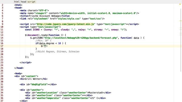 Webapp Entwickeln - Teil 5 - API Daten aufbereiten am Beispiel einer Wetter API смотреть онлайн