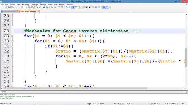 Inverse guass elimination in numerical analysis implementation using perl смотреть онлайн