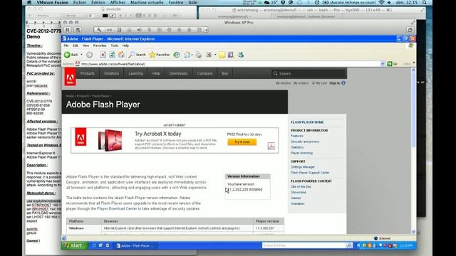 CVE-2012-0779 APSB12-09 Adobe Flash Player Vulnerability Metasploit Demo смотреть онлайн