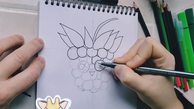 How to Draw Cute Berries Raspberries. ? Как нарисовать малину, малинку ягоду. смотреть онлайн