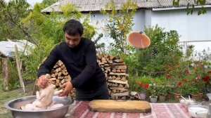 БАБУШКА ГОТОВИТ ОГРОМНУЮ РЫБУ И КУРИЦУ  В ТАНДУРИ   Азербайджанская Кухня Деревенская Кухня  Рецепты