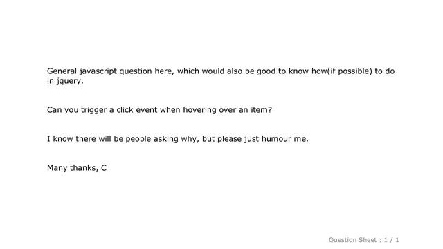 jQuery : Is it possible to trigger a click event on hover? смотреть онлайн