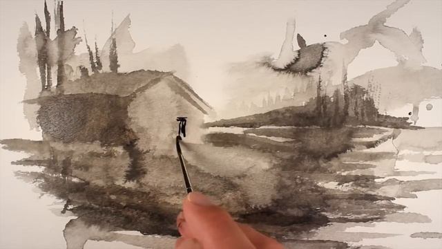 Creative Drawing Exercise with Ink Wash смотреть онлайн
