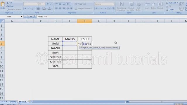 IF FORMULA (EXCEL FORMULA#7) - BEST TAMIL TUTORIALS смотреть онлайн