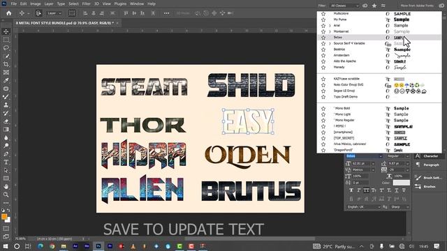 FREE METALIC FONT STYLE PSD TEMPLATE BUNDLE смотреть онлайн