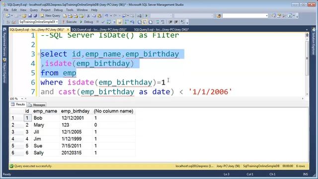 SQL Isdate Function as a Filter with Cast - SQL Training Online 2019 смотреть онлайн
