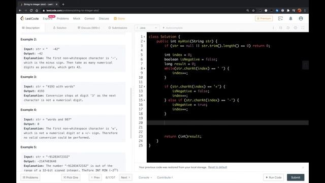 LeetCode in Java - String to Integer (atoi) смотреть онлайн
