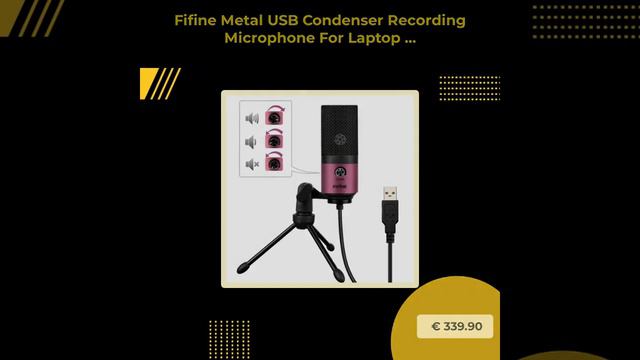 Fifine Metal USB Condenser Recording Microphone For Laptop Windows Cardioid Studio Recording Voca.. смотреть онлайн