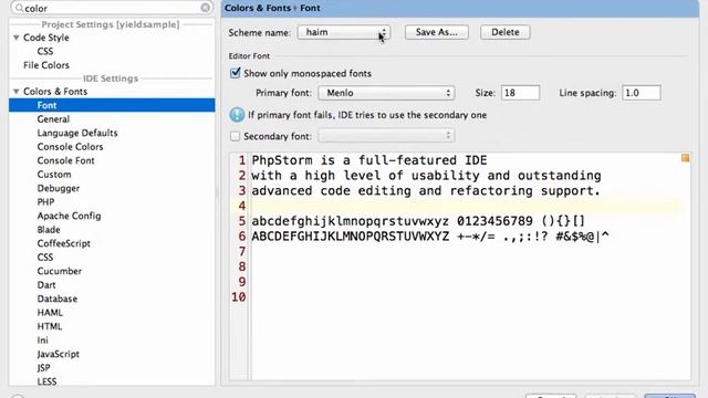 שינוי הגופן ב-PHPStorm смотреть онлайн