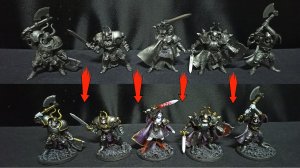 Солдатики из серии Битвы Fantasy от Технолог. Отряд Войны Тьмы. Покрас миниатюр.