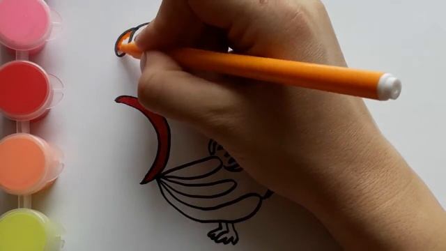 Рисуем птицу необычным способом. Как просто и легко научить ребенка рисовать. смотреть онлайн
