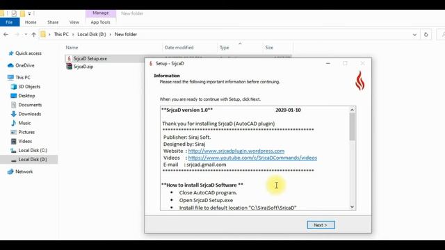 SrjcaD (AutoCAD Plugin) Software install смотреть онлайн