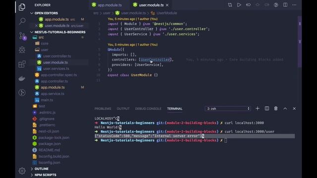 NestJS Tutorial for Beginners (Crash course) Building Blocks of NestJS #3 смотреть онлайн