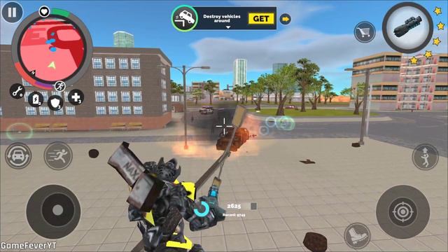 Vegas Crime Simulator 2 (Transformer Truck Fight Car Robot) Robot on Building - Android Gameplay HD смотреть онлайн