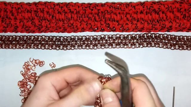 Браслет из колец на основе цепи Хельм плетение медными колечками,кольчуга, браслет своими руками смотреть онлайн