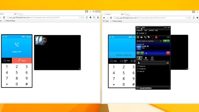 WebRTC-SIP and WebRTC-WebRTC Video Call Demo смотреть онлайн
