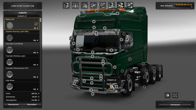 ETS2: Scania longline tuning (with mods) смотреть онлайн