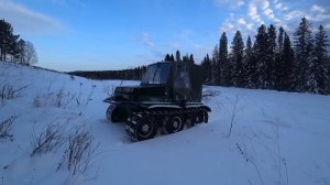 Зимняя поездка на вездеходе БОРУС