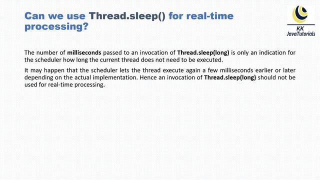 Can we use Thread sleep(long) method for real time processing Application in Java? смотреть онлайн