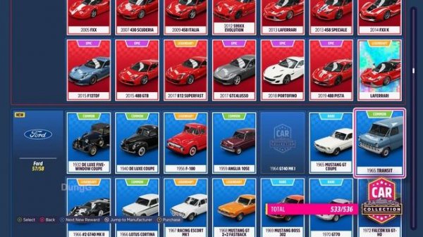 Forza Horizon 5 All Car Collection Rewards