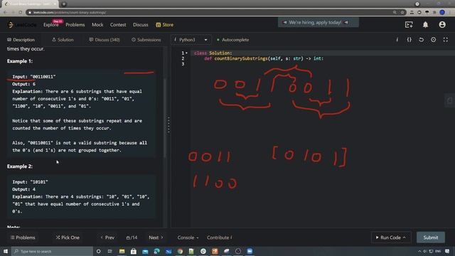 LeetCode 696. Count Binary Substrings смотреть онлайн