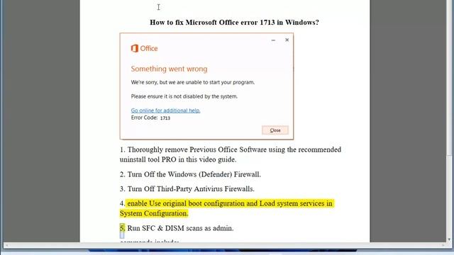 Fix Microsoft Office error 1713 in Windows смотреть онлайн