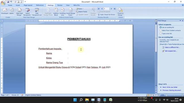 Cara Mailing Excel ke Word смотреть онлайн