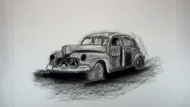 Old Car | Charcoal Drawing смотреть онлайн