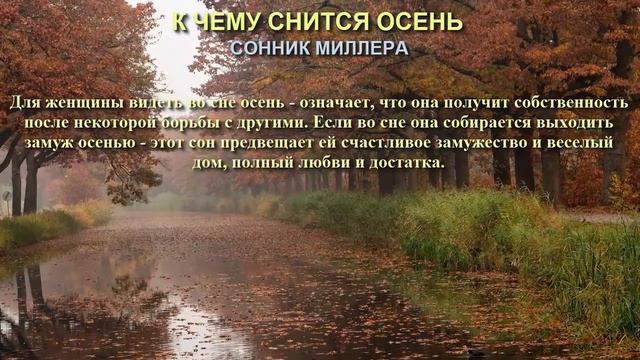 К чему снится осень. Сонник Миллера. Толкование снов. смотреть онлайн