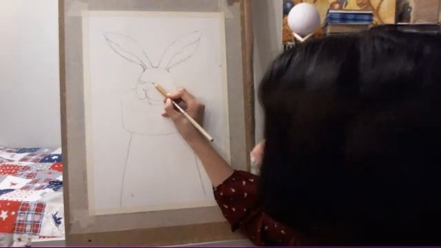 Рисуем кролика из "Алисы в стране чудес", 1 часть смотреть онлайн