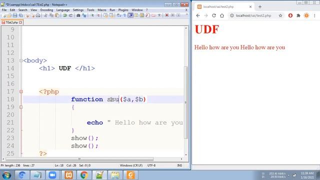 Topic 020 User Defined Function in PHP смотреть онлайн